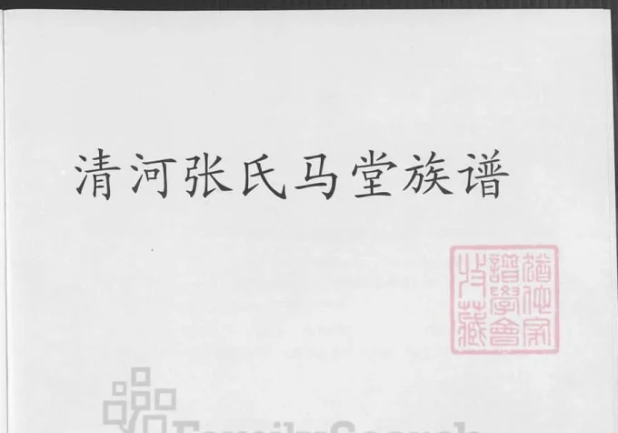 福建漳州平和县清河张氏马堂族谱-中华家谱网