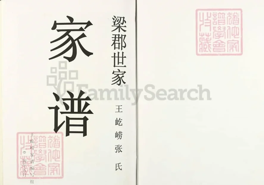 河南巩义王屹崂张氏家谱电子版PDF下载-中华家谱网