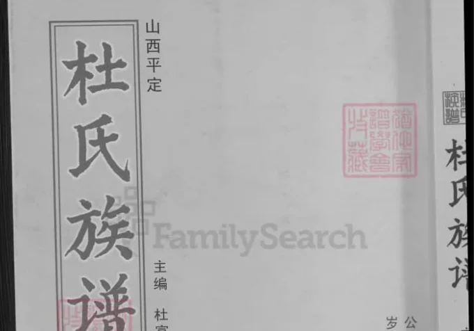 山西阳泉平定杜氏族谱-中华家谱网