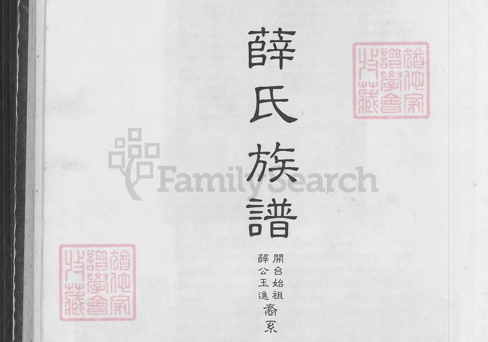 台湾高雄薛氏族谱电子版PDF下载-中华家谱网