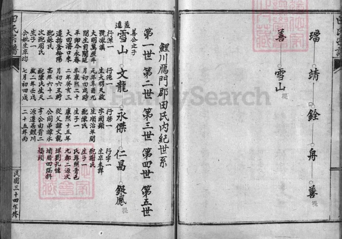 浙江温州文成县鲤川田氏宗谱-中华家谱网