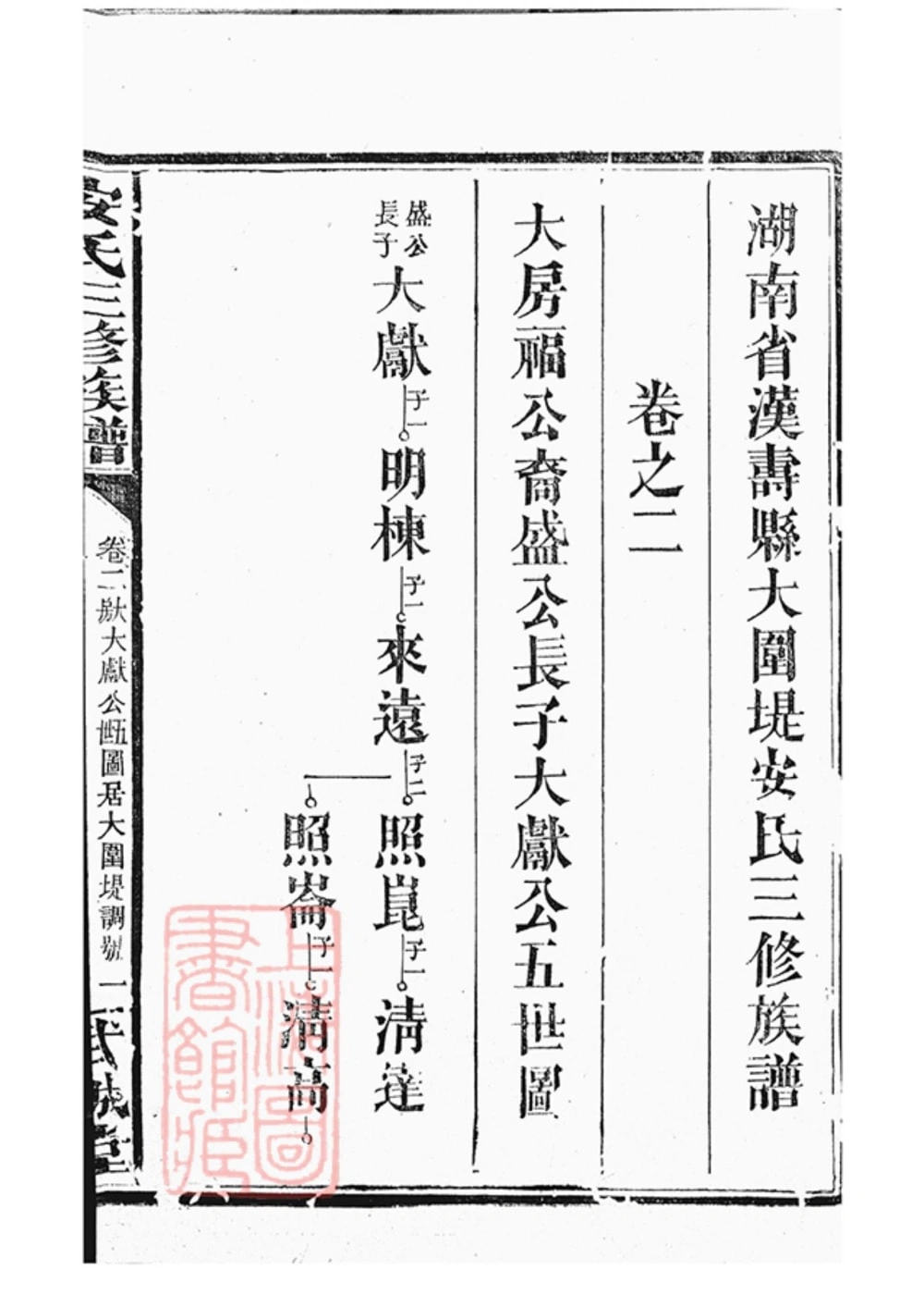 图片[2]-湖南常德汉寿县大围堤安氏三修族谱（武城堂）电子版PDF下载-中华家谱网