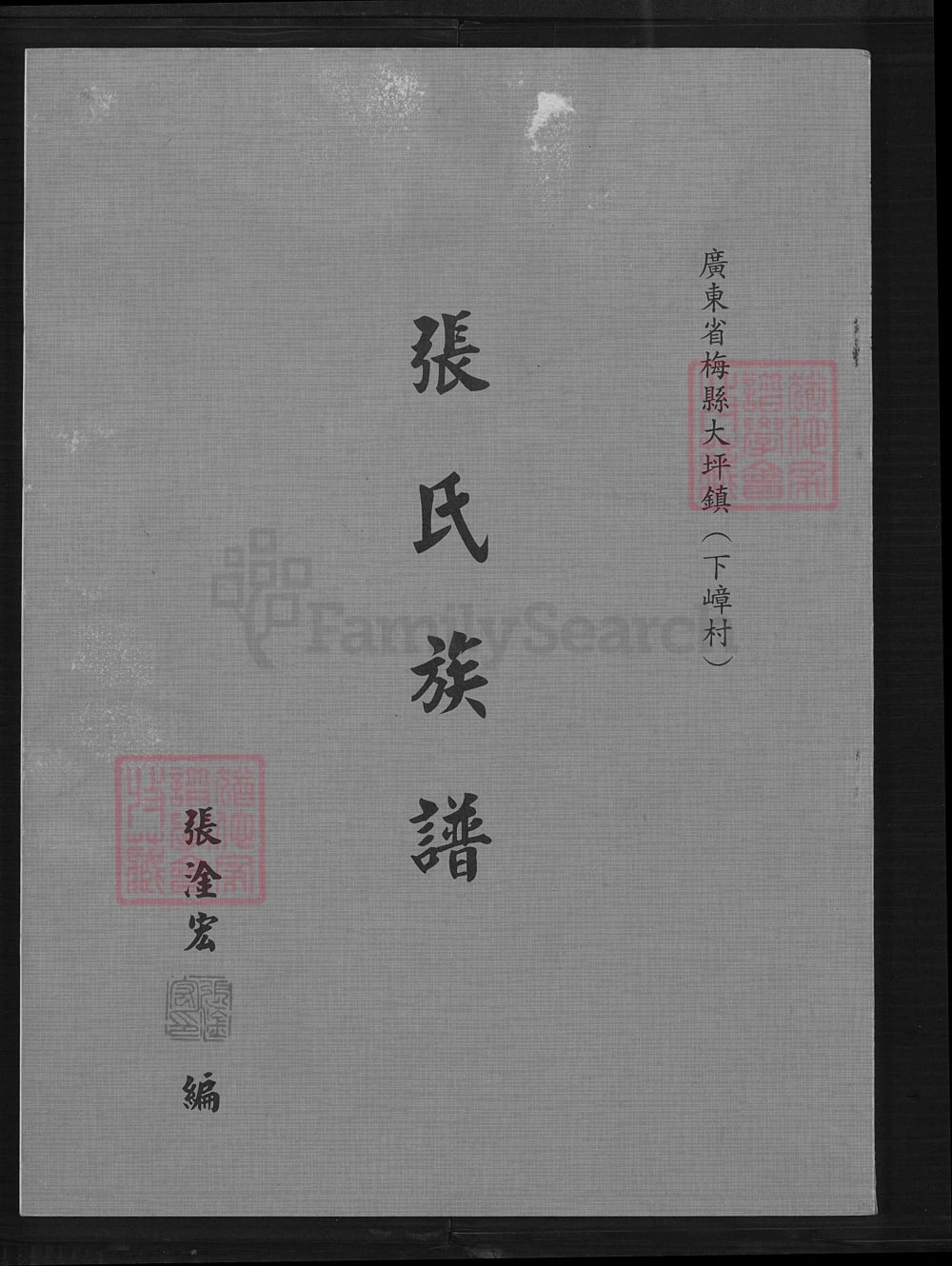 图片[1]-广东梅州梅县大坪镇下嶂村张氏族谱电子版PDF下载-中华家谱网