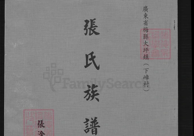 广东梅州梅县大坪镇下嶂村张氏族谱-中华家谱网
