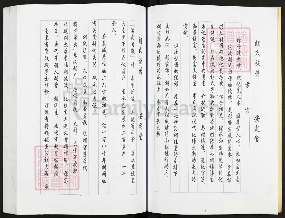 图片[4]-江苏盐城胡家伙胡氏家谱（安定堂）电子版PDF下载-中华家谱网