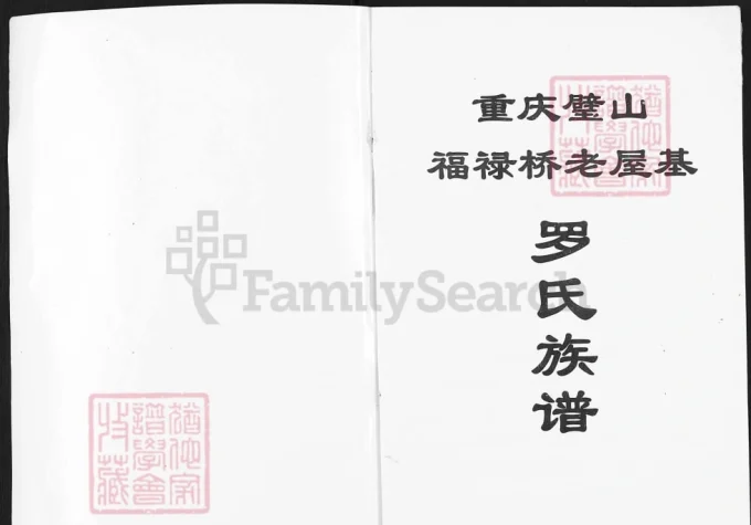 重庆璧山福禄桥老屋基罗氏族谱-中华家谱网