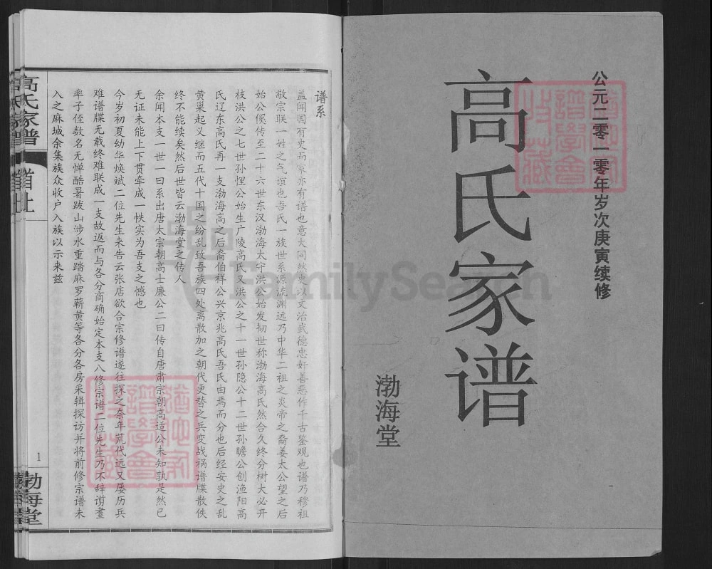 图片[1]-湖北黄冈蕲春县高氏家谱（渤海堂）电子版PDF下载-中华家谱网