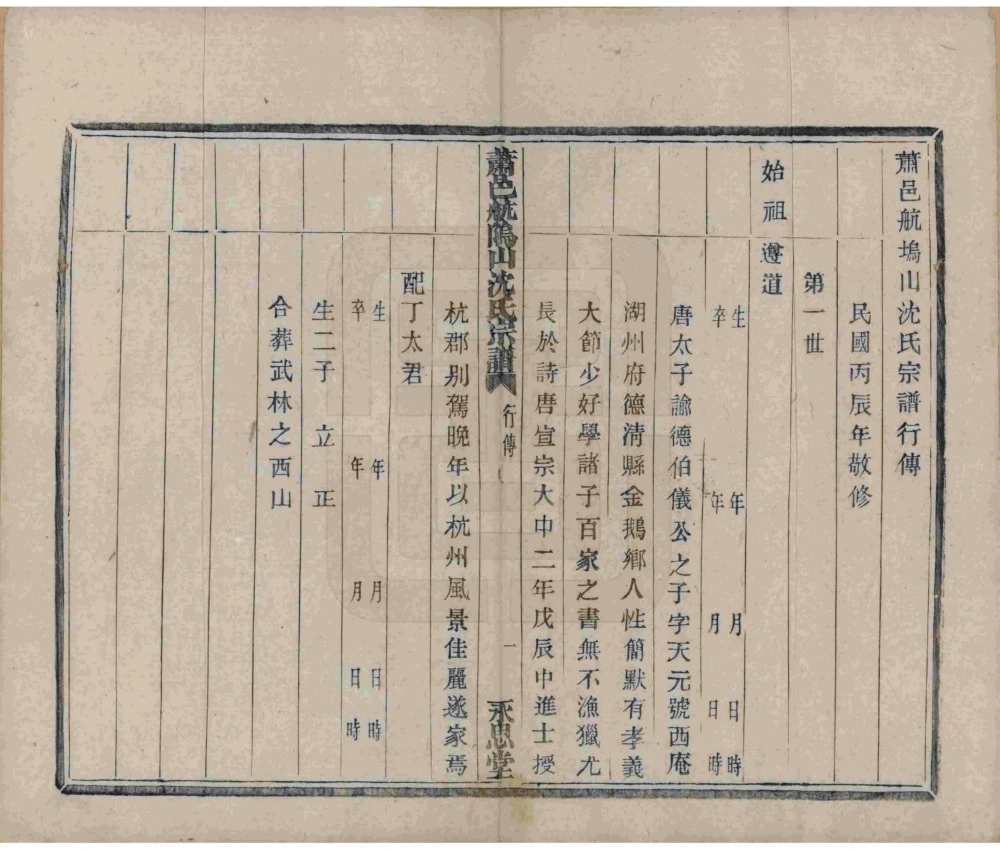 图片[6]-浙江杭州萧山区萧邑航隝山沈氏宗谱（永思堂）电子版PDF下载-中华家谱网