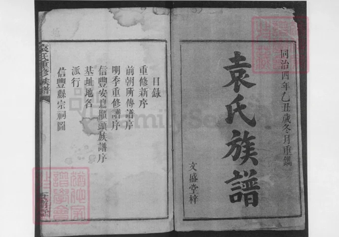 江西赣州信丰县袁氏重修族谱（汝南堂）电子版PDF下载-中华家谱网