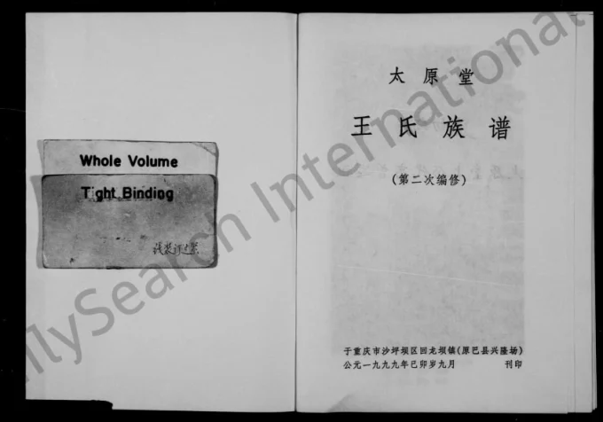 重庆沙坪坝区王氏族谱（太原堂）-中华家谱网