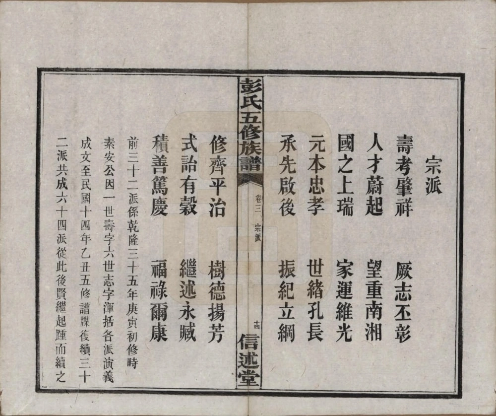 图片[5]-湖南长沙彭氏五修族谱（信述堂）电子版PDF下载-中华家谱网