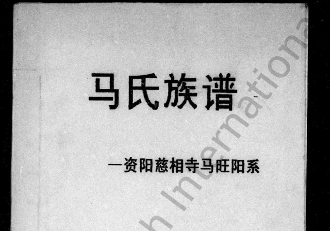 四川资阳马氏族谱慈相寺马旺阳系-中华家谱网