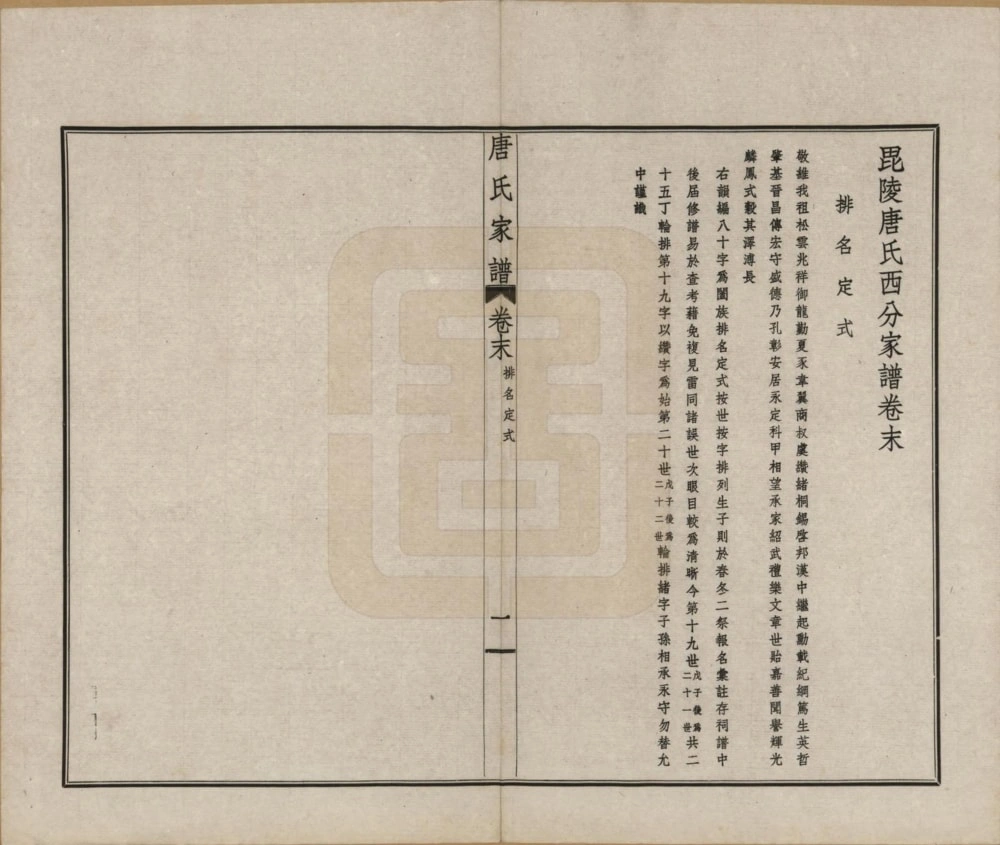 图片[3]-江苏常州毘陵唐氏西分家谱电子版PDF下载-中华家谱网