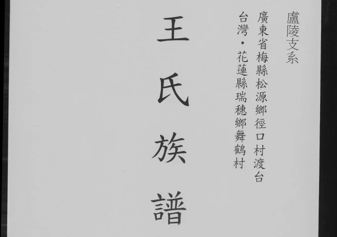 台湾花莲王氏族谱简录电子版PDF下载-中华家谱网