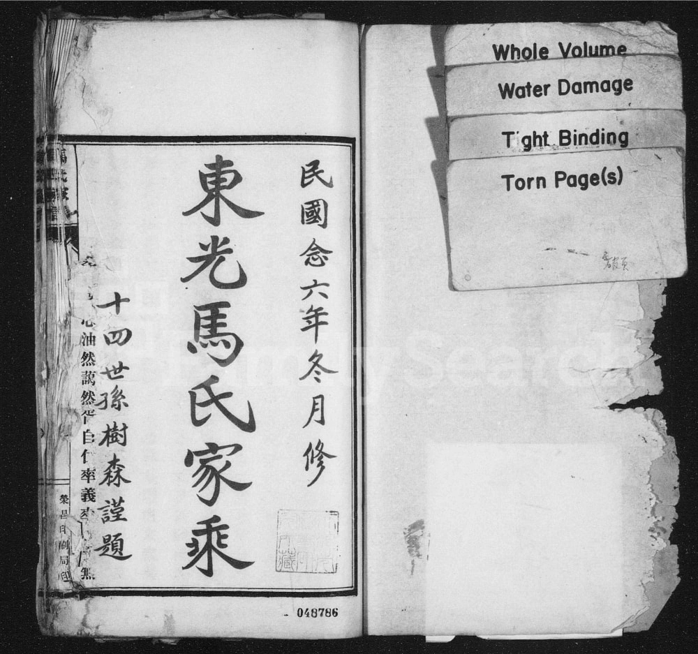 图片[1]-河北沧州东光大马庄马氏家乘电子版PDF下载-中华家谱网