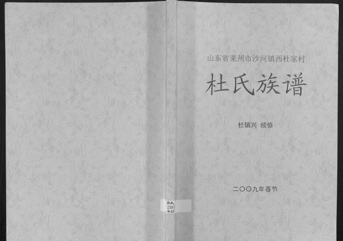 山东莱州沙河镇西杜家村杜氏族谱电子版PDF下载-中华家谱网