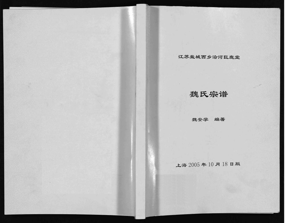 图片[1]-江苏盐城西乡沿河魏氏宗谱（巨鹿堂）电子版PDF下载-中华家谱网