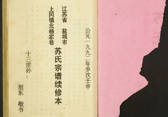 江苏盐城上冈镇北杨家巷苏氏宗谱续修本-中华家谱网