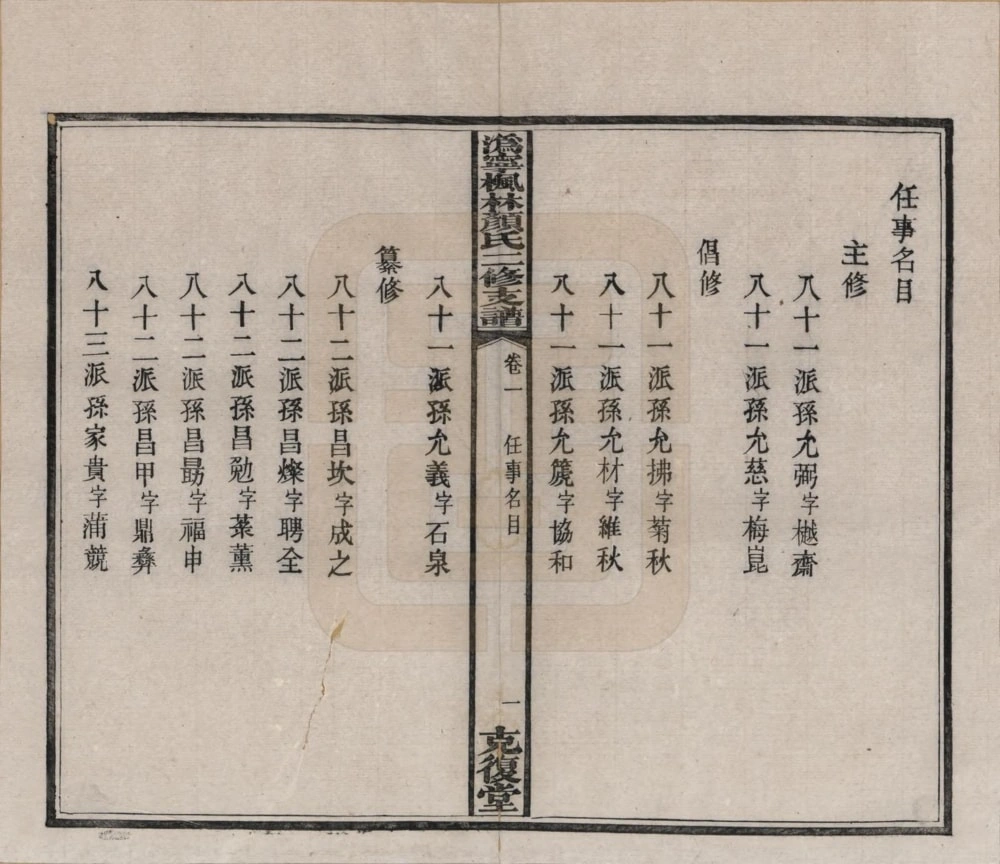 图片[2]-湖南长沙宁乡县沩宁枫林颜氏二修支谱（克复堂）电子版PDF下载-中华家谱网