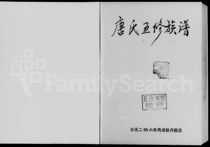 湖南永州东安县唐氏五修族谱电子版PDF下载-中华家谱网