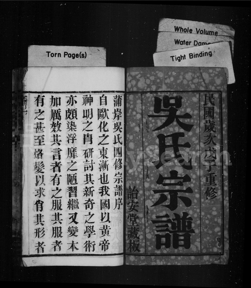 图片[1]-江苏常州蒲岸里吴氏宗谱（诒安堂）电子版PDF下载-中华家谱网