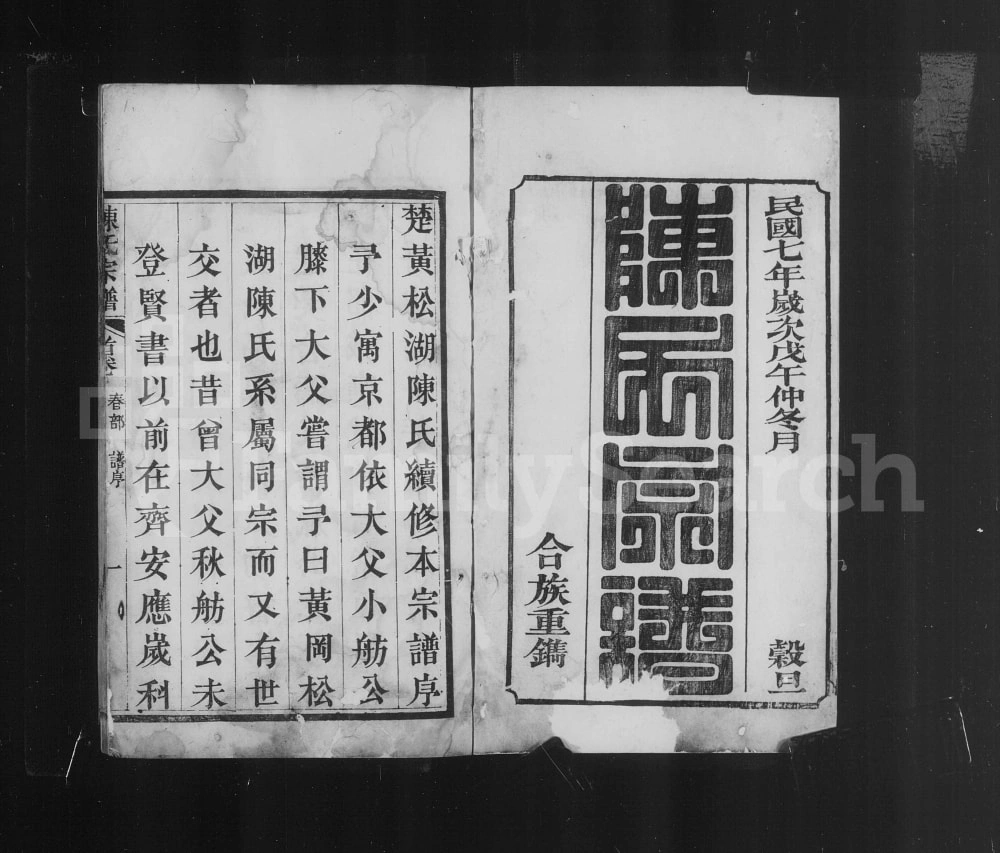 图片[1]-湖北武汉新洲区楚黄松湖陈氏续编本宗谱电子版PDF下载-中华家谱网