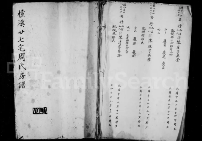 浙江温州永嘉县档溪廿七宅周氏房谱电子版PDF下载-中华家谱网