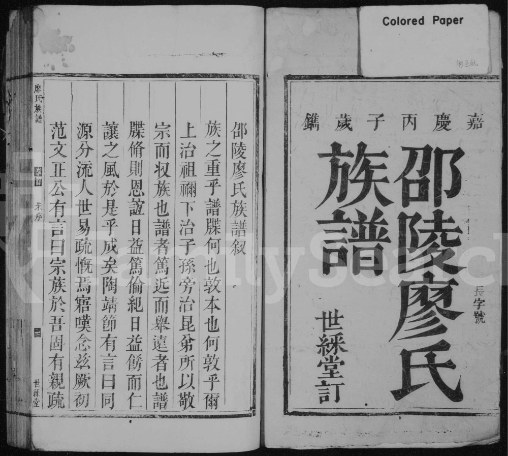图片[1]-湖南邵阳邵陵廖氏族谱（世彩堂）电子版PDF下载-中华家谱网